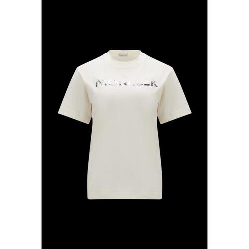 몽클레어 여성 티셔츠 MONCLER 스팽글 로고 티셔츠 I20938C00028829HP034